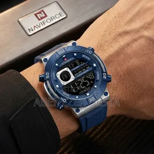 Naviforce Nf9241t Men's Sports Watch With a Blue Rubber Strap