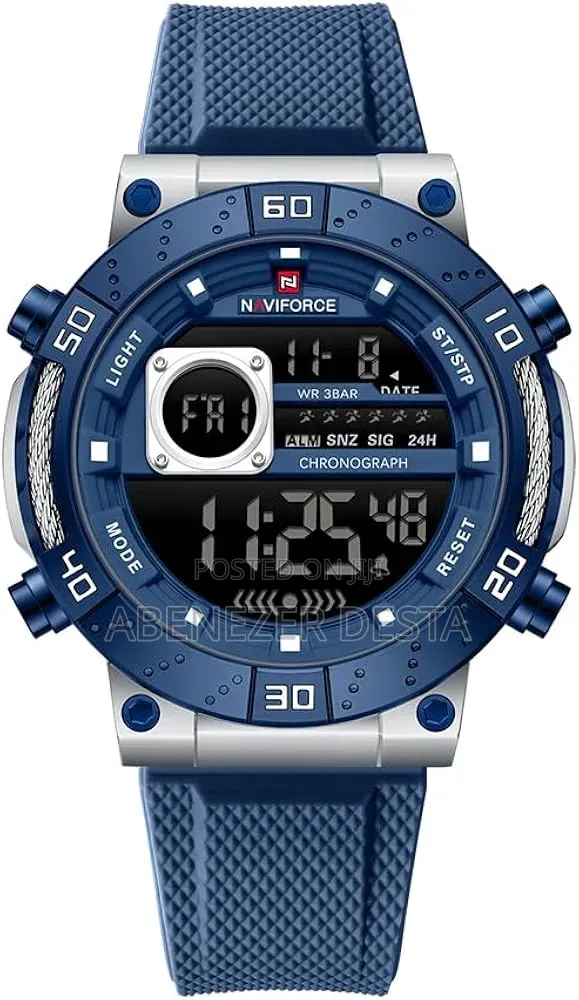 Naviforce Nf9241t Men's Sports Watch With a Blue Rubber Strap