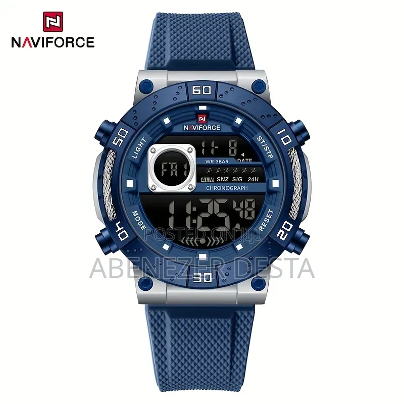 Naviforce Nf9241t Men's Sports Watch With a Blue Rubber Strap