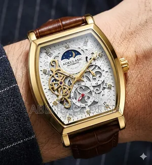 Aokulasic Luxury Automatic Mechanical Watch Featuring a Gold-Toned Ton