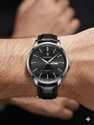 Poedagar 832 Men's Quartz Business Watch Featuring a Black Leather Ban