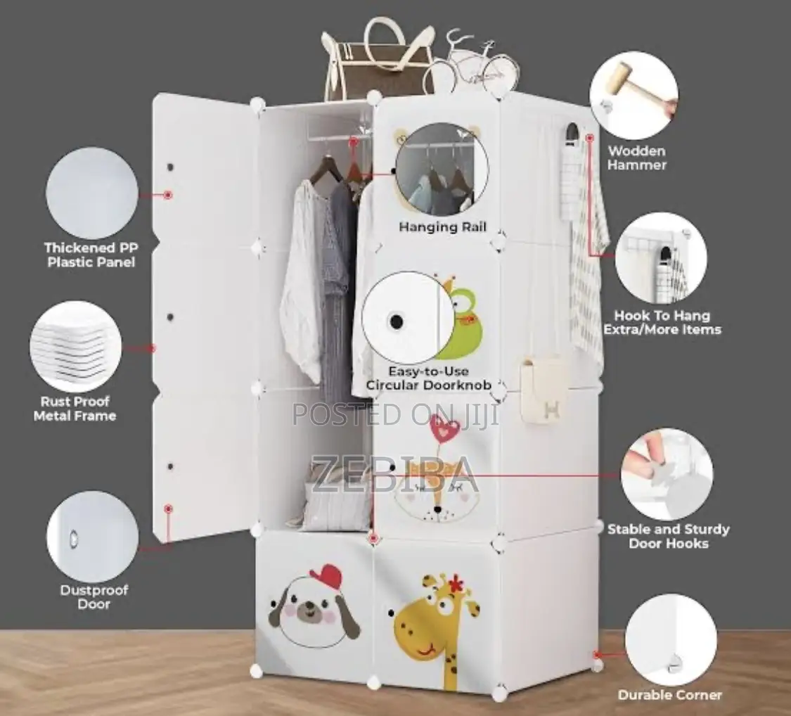 Modular Plastic Wardrobe For Children's Clothes,