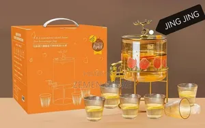 3.6l Glass Beverage Dispenser Set - ውብ የጁስና መጠጥ ማቅረቢያ
