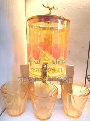 3.6l Glass Beverage Dispenser Set - ውብ የጁስና መጠጥ ማቅረቢያ
