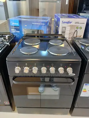 Future 60x60cm Freestanding Black Electric Oven and Cooktop.