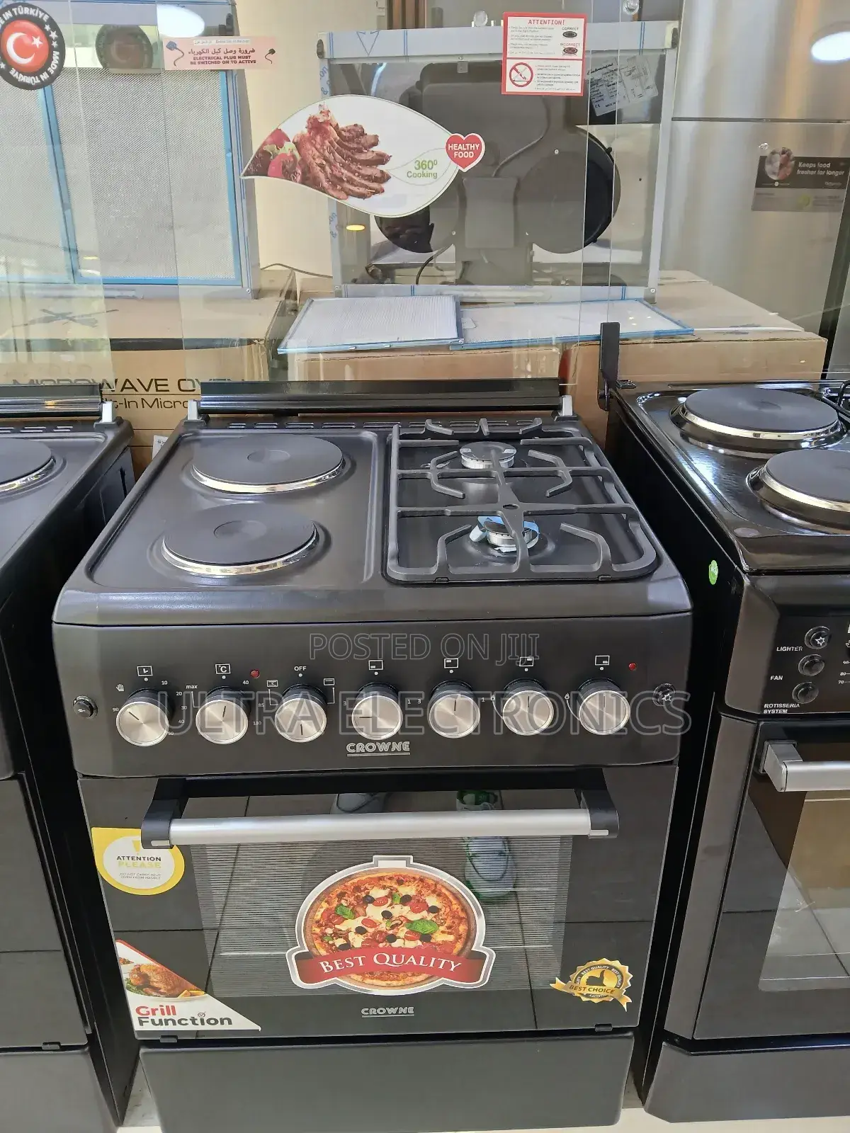 Crowne Freestanding 60/60 Cooker, a Black Kitchen Appliance Featuring