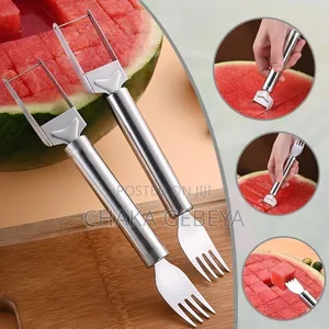 2‐In‐1 Watermelon Cutter Fork – Stainless Steel