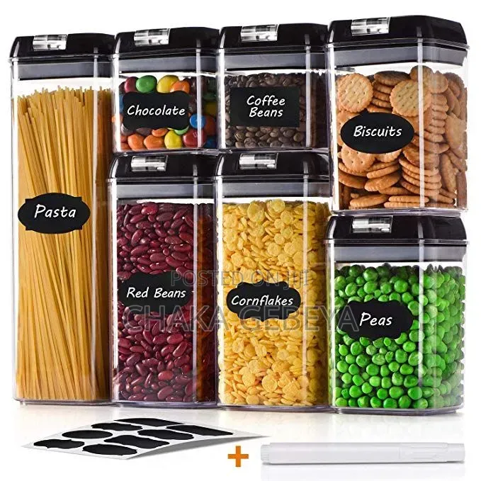የአስቤዛ ማስቀመጫ ስብስብ - 7 Sizes, Airtight, Bpa-Free