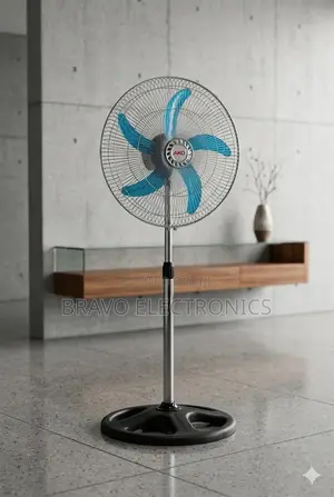 Industrial Standing Fan 18” – Stainless Steel | Powerful Cooling