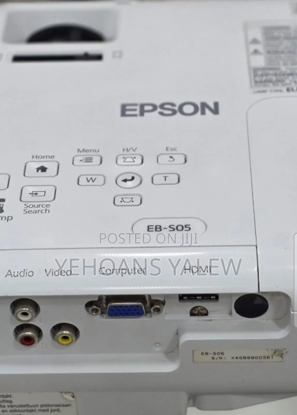 R Epson Projector Model Name: Eb-S05 With Bag Hardw