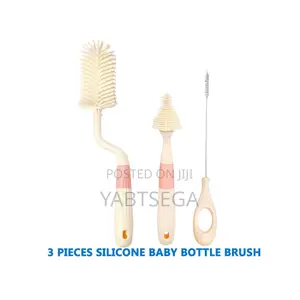 3 Pieces Silicone Baby Bottle Brush