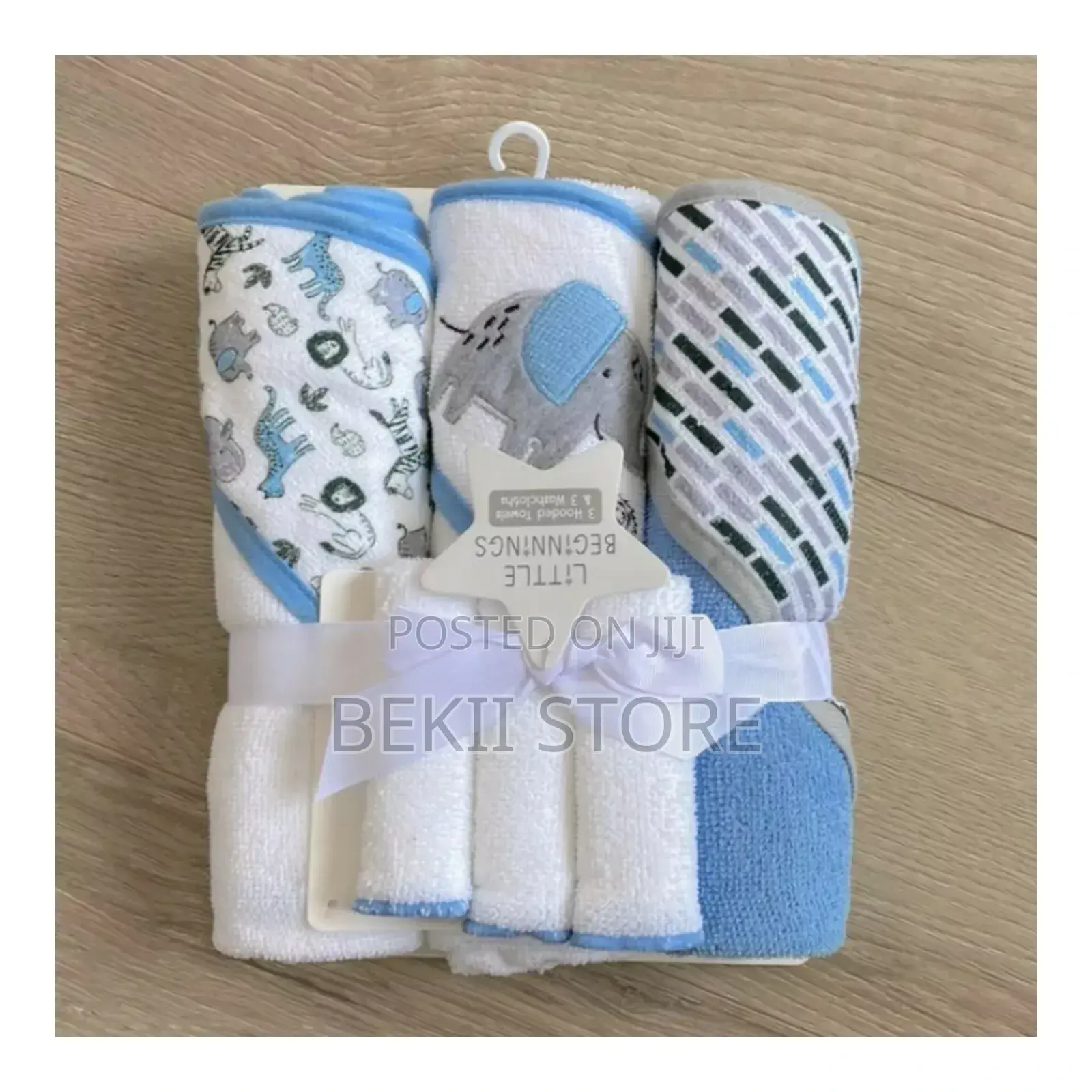 3 Piece Baby Hooded Towel Washcloth Set
