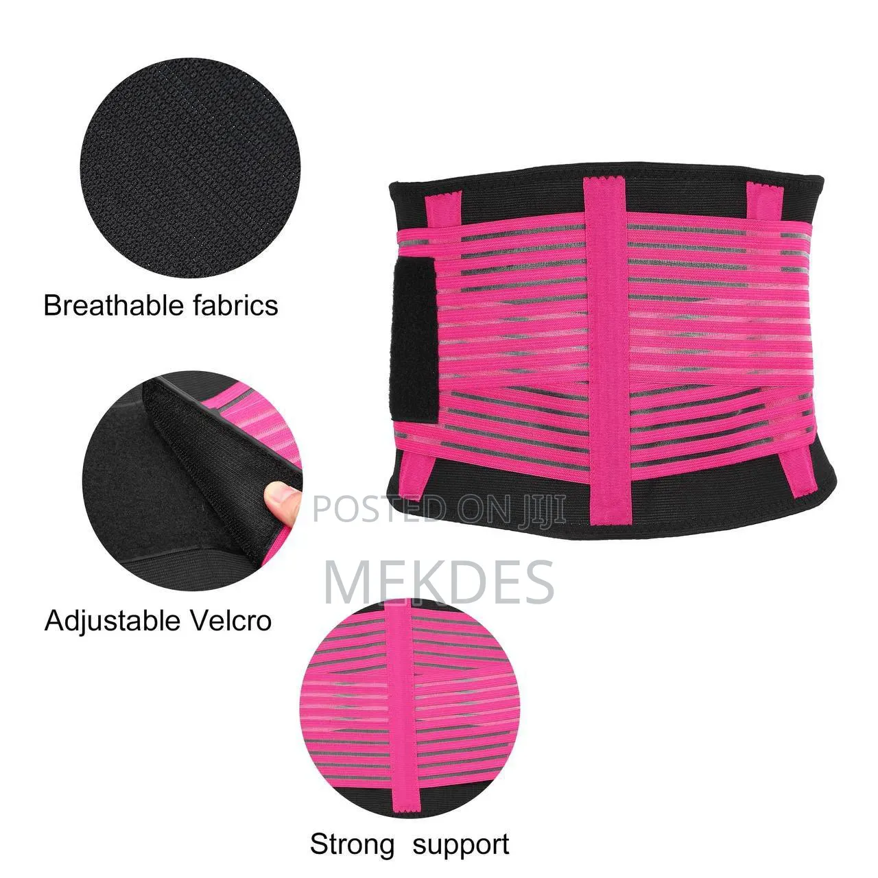 Adjustable Waist Trainer Women Body Shaper Fitness Belt Pink