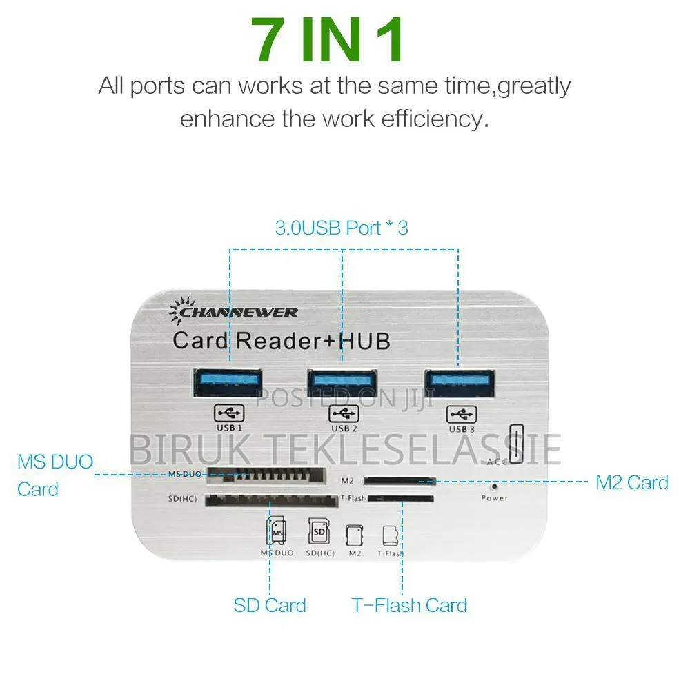 7-in-1 Usb Hub Usb 3.0 Card Reader