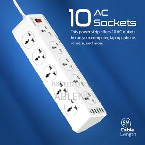 T Max Power Socket (10-Outlet Power Strip)