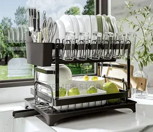 Multifunctional 2-Tier Dish Rack - ዘመናዊ ባለ ሁለት ደርብ የሳህን ማድረቂያ