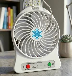 Mini Table Fan Portable Rechargeable Desk Fan With Led Light