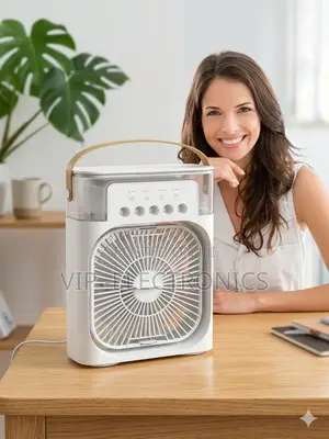 Portable Desktop Air Cooler Humidifier Fan Cooling Fan With 7-Color