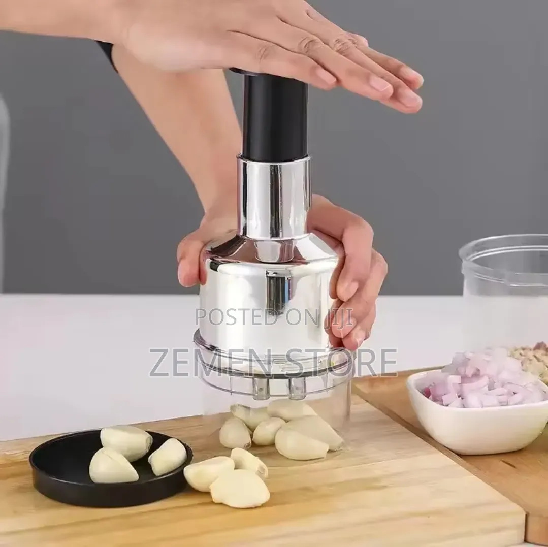 Manual Press Garlic Onion Chopper - ነጭ ሽንኩርት ቀይ ሽንኩርት መፍጫ Stainless