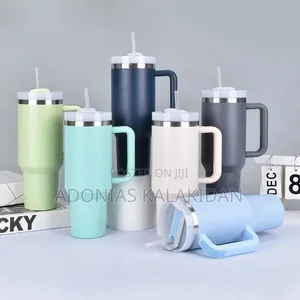 Double Layer Stainless Still Isolated Tumblers With Straw (Travel Cup)