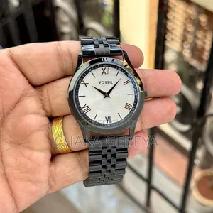 Fossil Premium Chronograph Watch – Black Ion Plated With Leather Strap