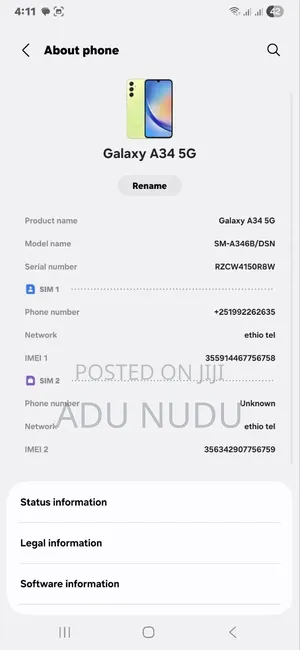 New Samsung Galaxy A34 5G 256 GB Green