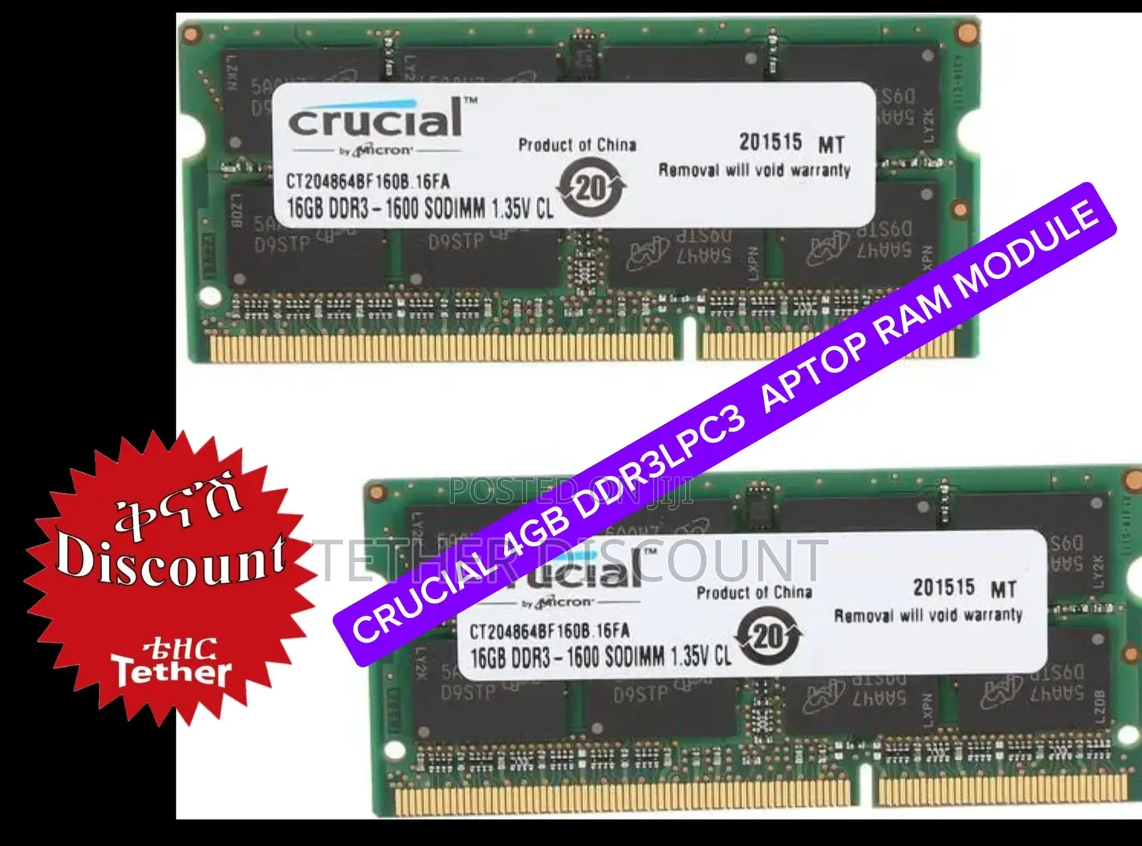 Crucial 4gb Ddr3lpc3 Aptop Ram Module