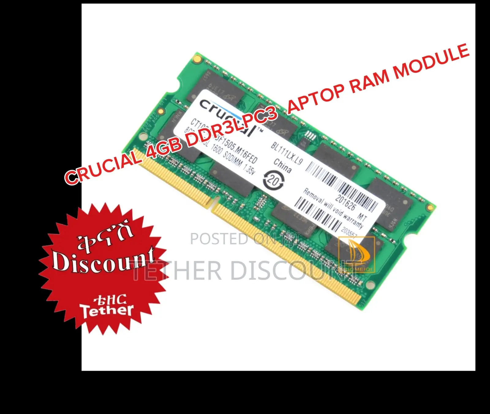 Crucial 4gb Ddr3lpc3 Aptop Ram Module