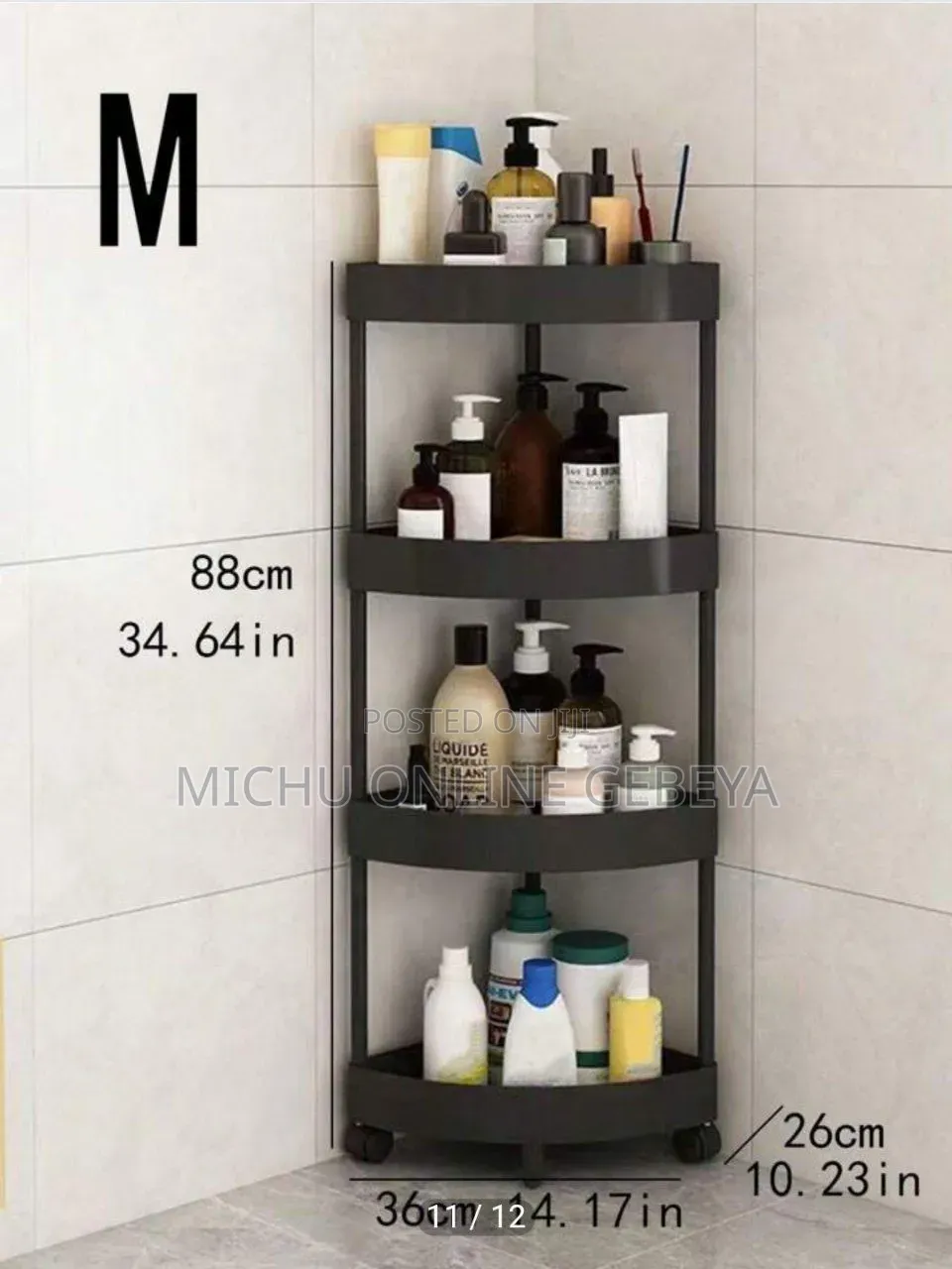 4 Tier Moveable Corner Storage Rack/Free Delivery
