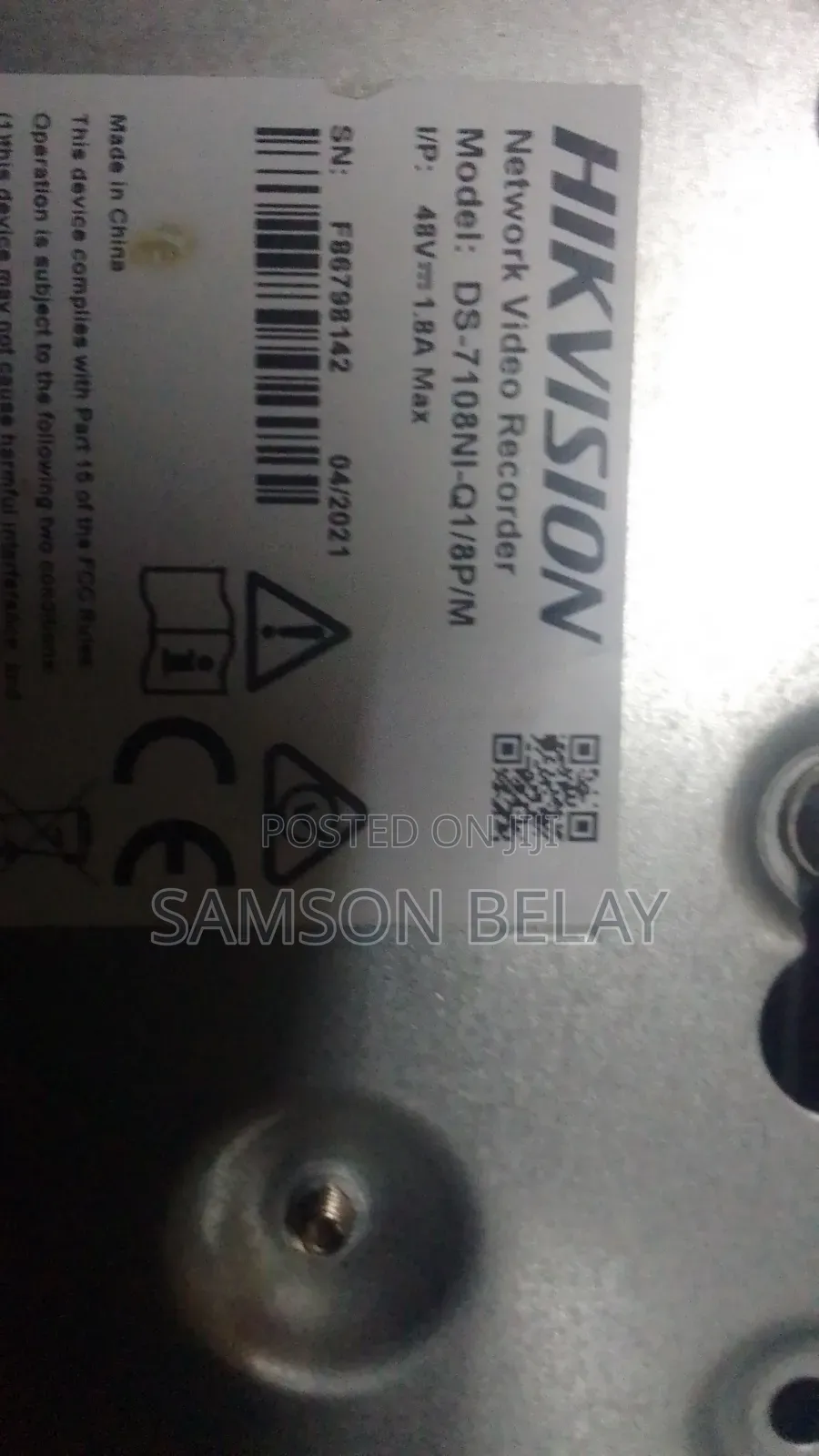 Hikvision 8 Channel 7108series Used
