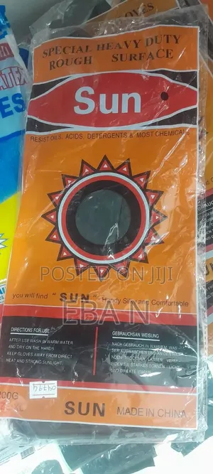 Sun Black Rubber Gloves, Available In