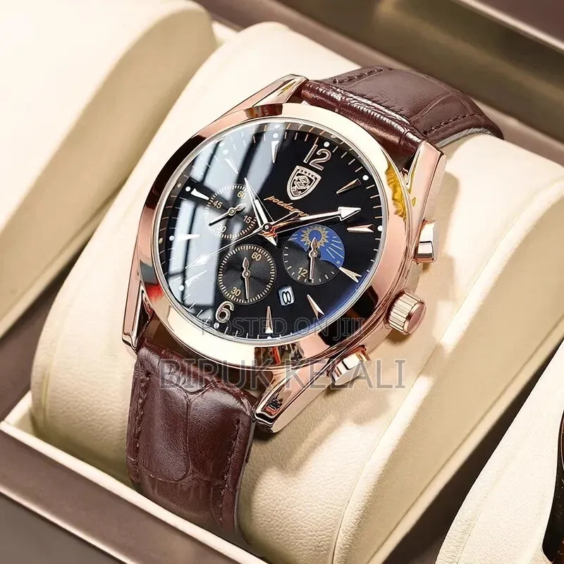 Poedagar Men Watch Business Waterproof Luminous Date Chronograph