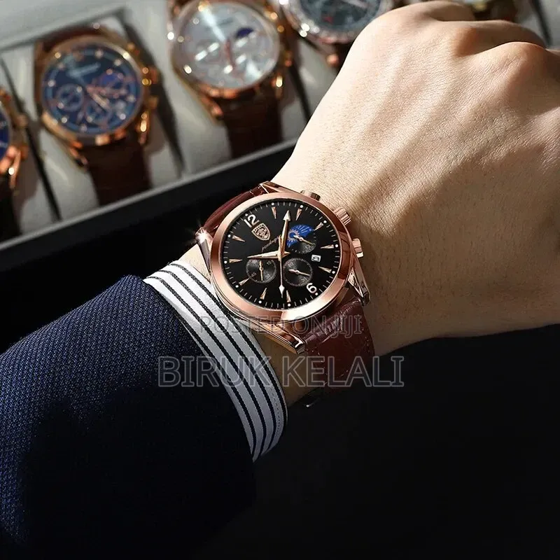 Poedagar Men Watch Business Waterproof Luminous Date Chronograph