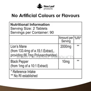 Lion's Mane 2000mg , 180tablets