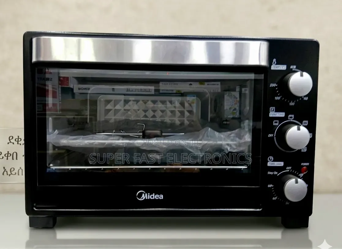 Midea Electric Toaster Oven 32liter Featuring a Black Stainless Steel