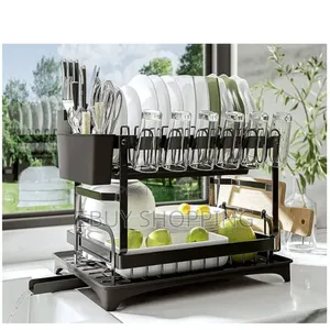 Space-Saving 2-Tier Dish Rack – Perfect for Apartments
