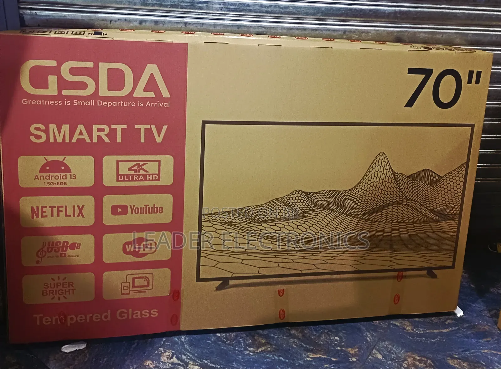 Gsda Tv 70" Smart Android Tempered Glass Uhd
