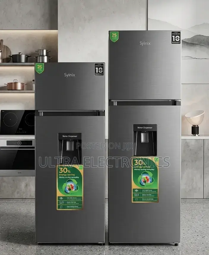 Syinix Top-Mount Refrigerator Featuring a Built-in Water Dispenser