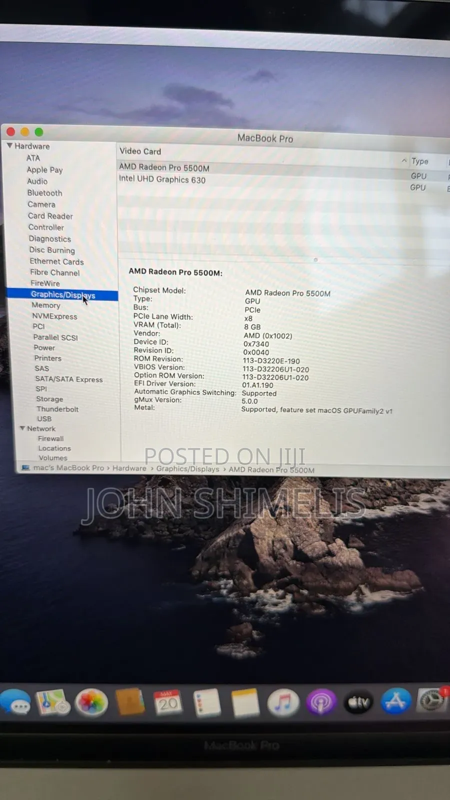 Laptop Apple MacBook Pro 2019 64GB Intel Core i9 SSD 512GB