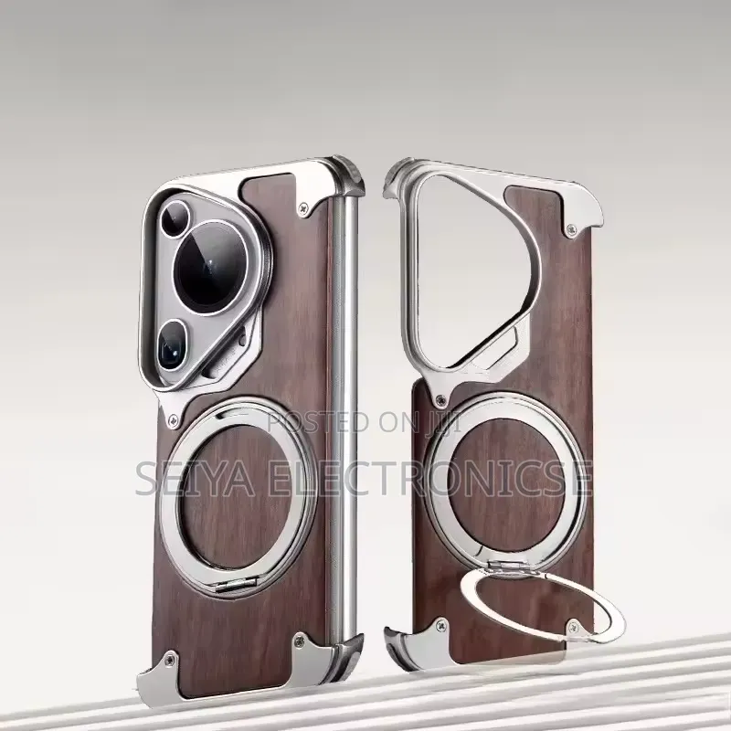 Wood and Metal Frame for Models Like the Huawei Pura 70 Cover