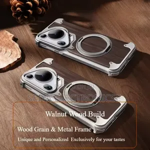 Wood and Metal Frame for Models Like the Huawei Pura 70 Cover