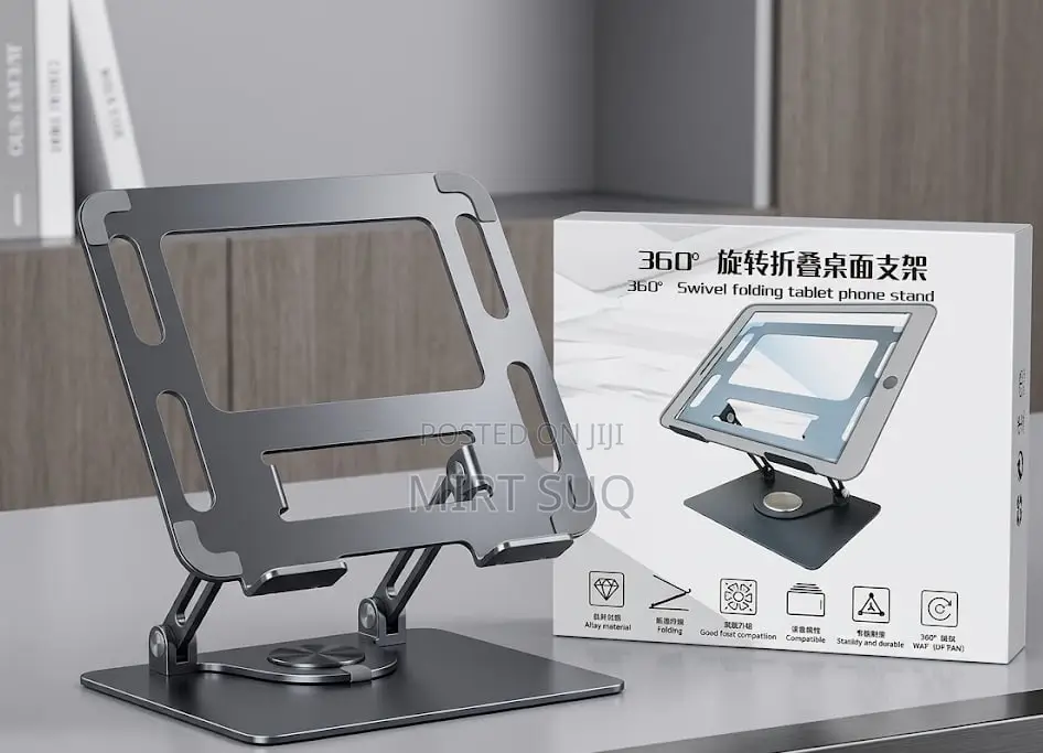 360° Adjustable Laptop Stand – Full Rotation Height Control