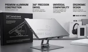 360° Adjustable Laptop Stand – Full Rotation Height Control