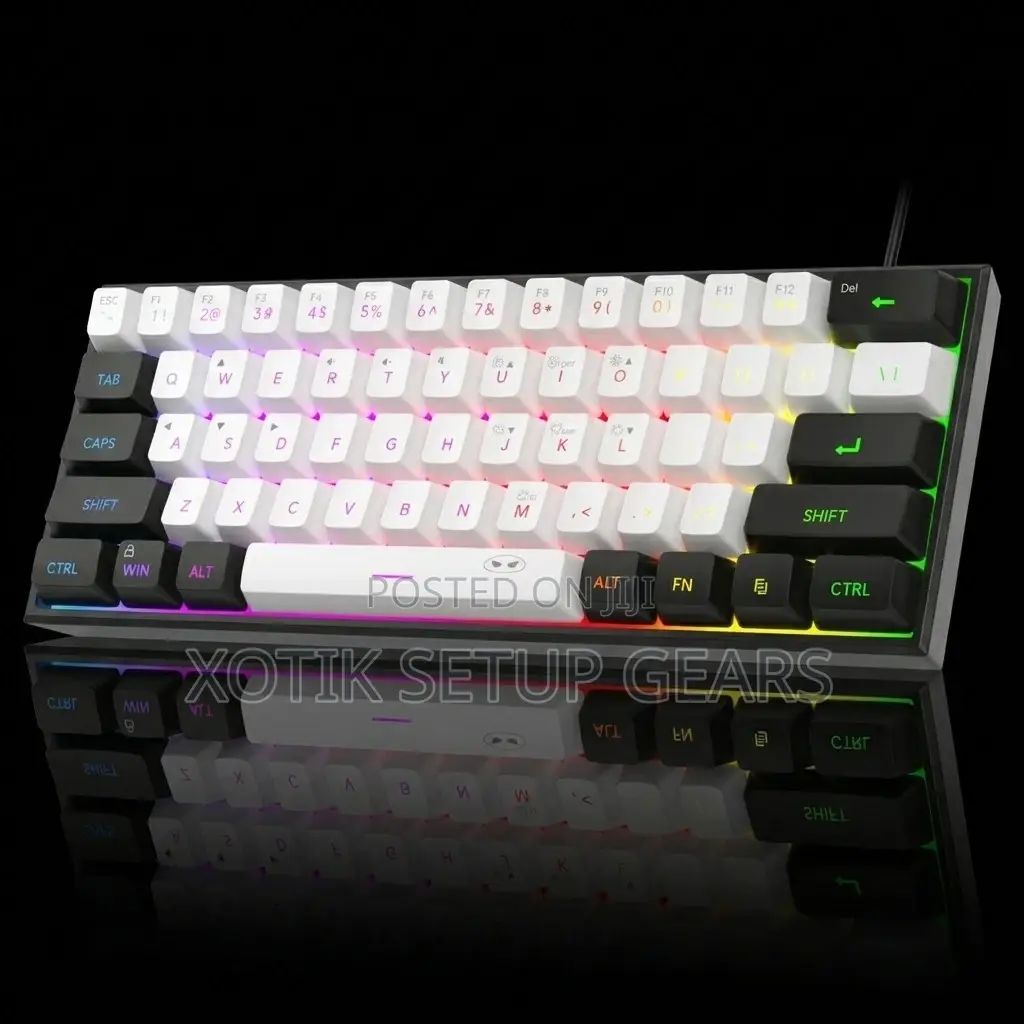 Magegee Ts91 60% Compact Wired Gaming Membrane Keyboard - Rgb Backlit