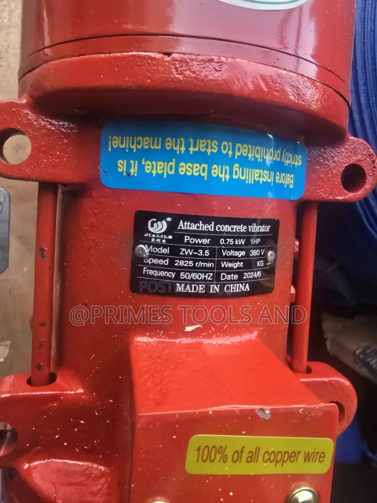 Concrete Vibrator Machine Zw-3.5 0.75kw 380v Heavy Duty Vibrator Motor
