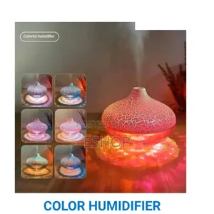 Colorful Led Humidifier – 300ml Tank, Crackle Glass Style,