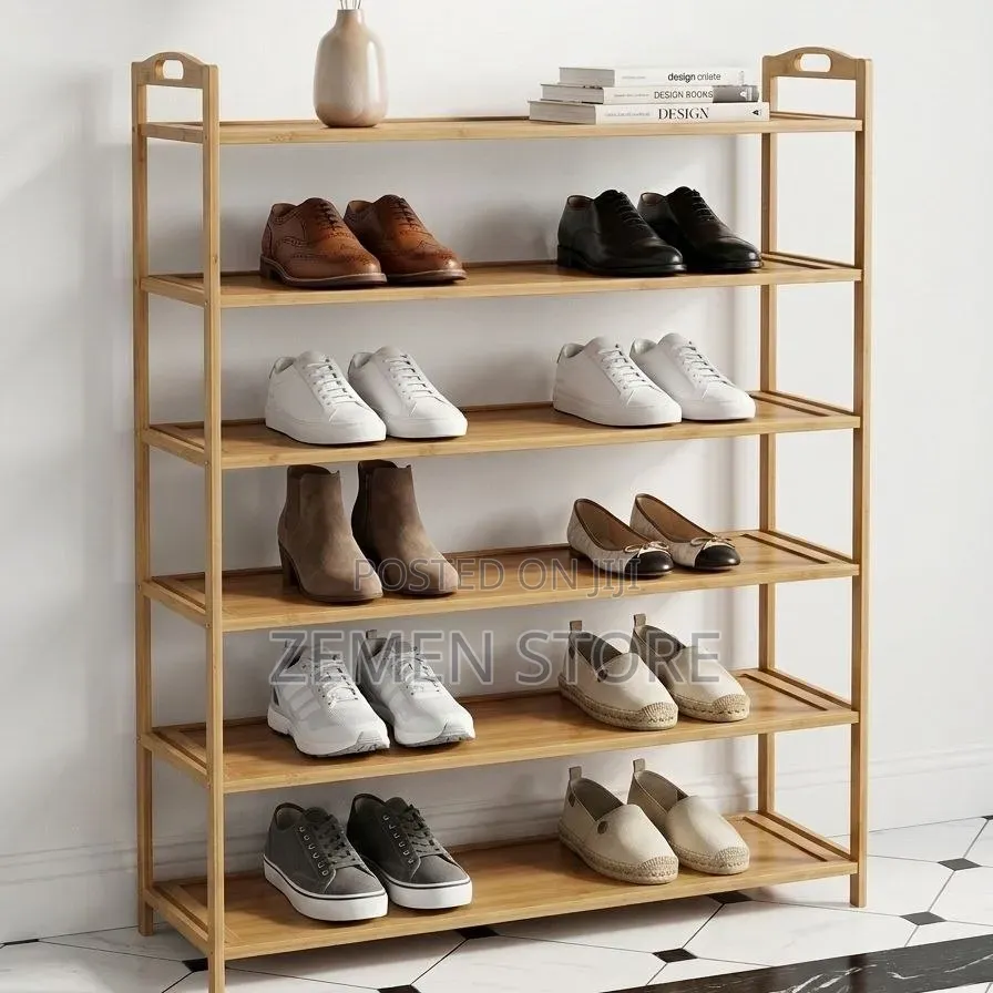 ባለ 6 ደረጃ የቀርከሃ የጫማ መደርደሪያ | 6 Layer Bamboo Shoe Rack