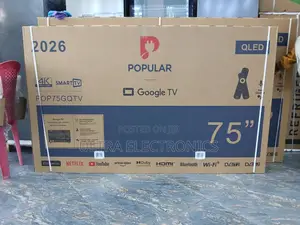 Popular 75-Inch Qled Smart Tv (Model Pop75gqtv), Featuring Google Tv