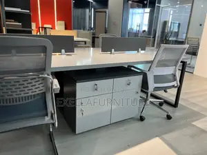 Workstation Table 4 Seater | ወርክ ስቴሽን ቴብል | MDF Made