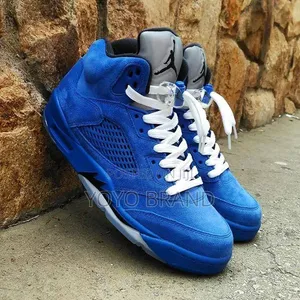 Nike Air Jordan 5 Retro "Blue Suede"Unisex Fashion Boots